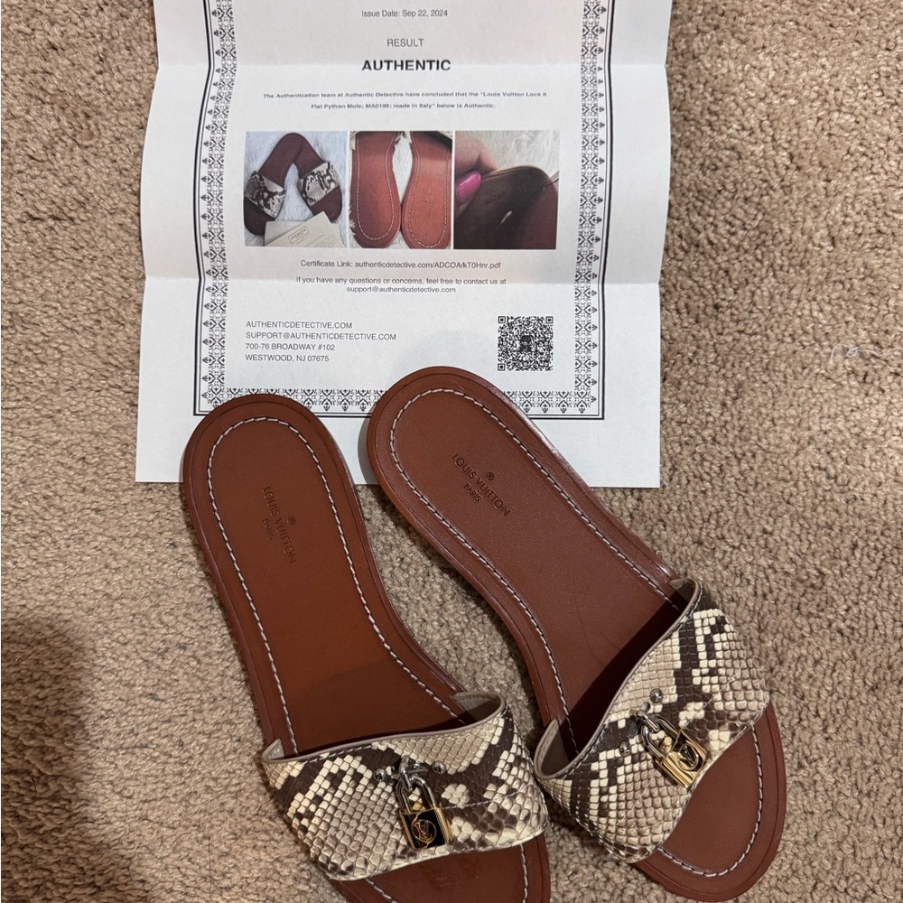 Louis Vuitton Brown and Cream Sandals